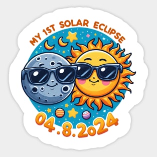 My First Total Solar Eclipse April 8 2024 Toddler Kids Sticker